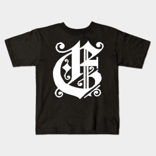 Silver Letter E Kids T-Shirt